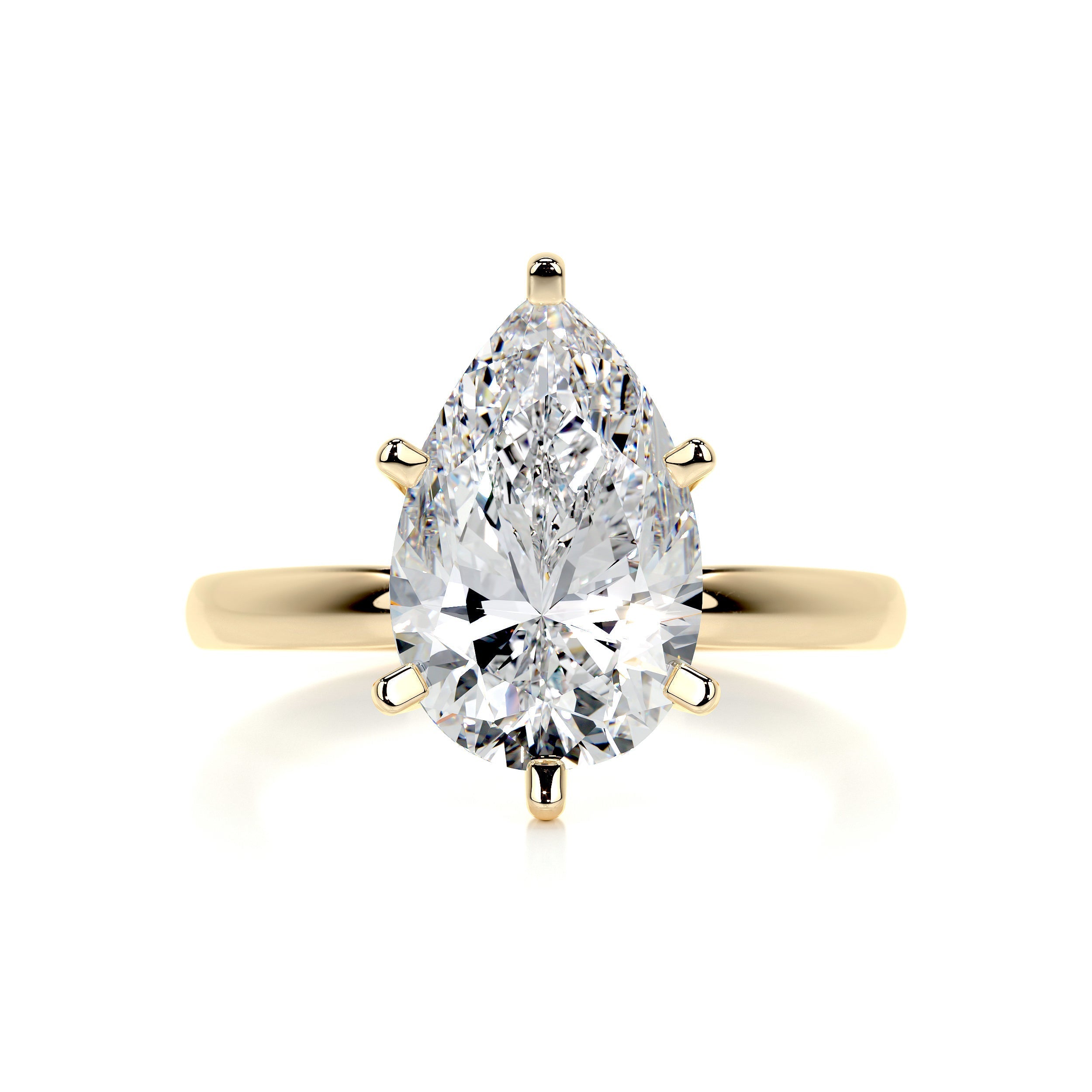 1.0 ct Pear Solitaire Smooth Moissanite Engagement Ring